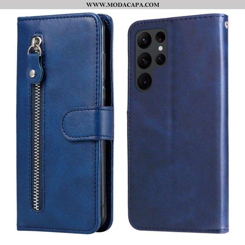 Capa Flip Para Samsung Galaxy S23 Ultra 5G Carteira