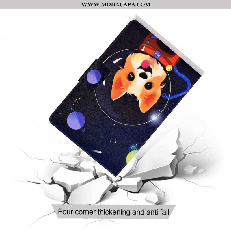 Capa Folio Para Samsung Galaxy Tab A7 Lite Cao Espacial