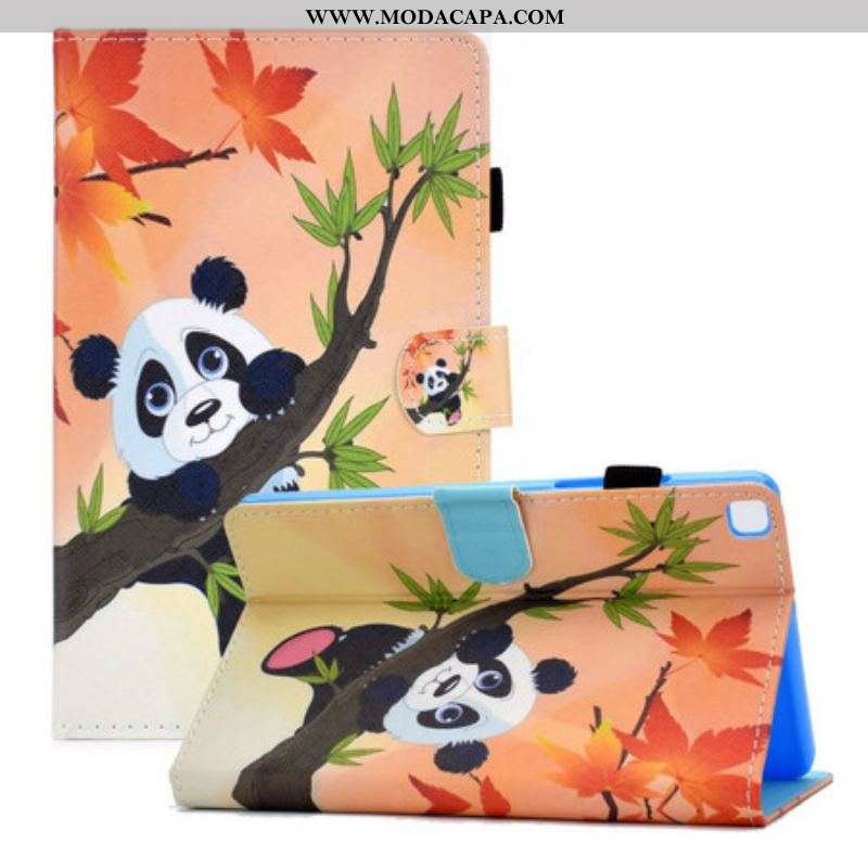 Capa Em Pele Para Samsung Galaxy Tab A7 Lite Panda Fofo