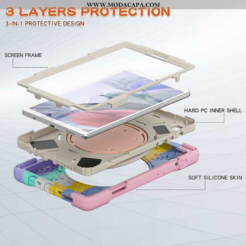 Capa Para Samsung Galaxy Tab A7 Lite Cor De Suporte De Anel Ultra Resistente