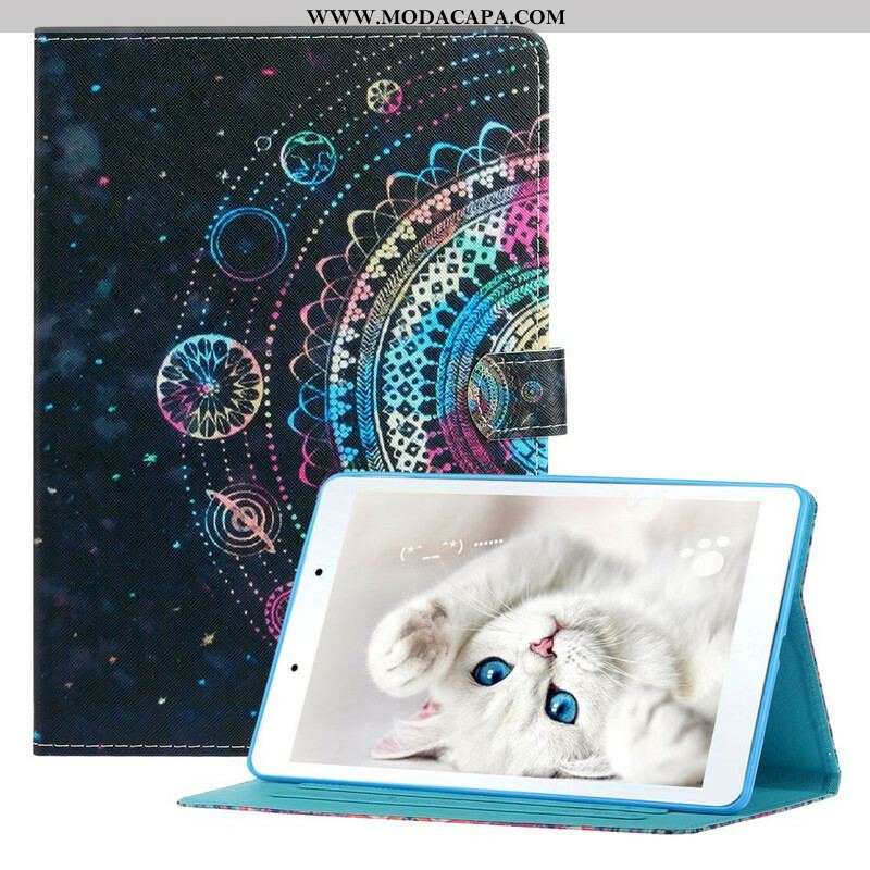 Capa Flip Para Samsung Galaxy Tab A7 Lite Mandala Art Series
