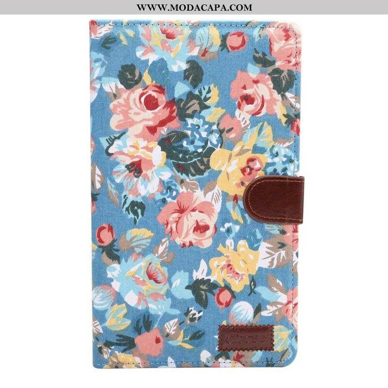 Capa Flip Para Samsung Galaxy Tab A7 Lite Flores Da Liberdade