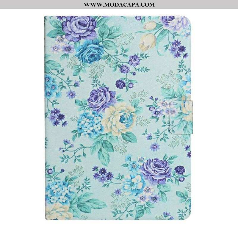 Capa Flip Para Samsung Galaxy Tab A7 Lite Flores Flores Flores