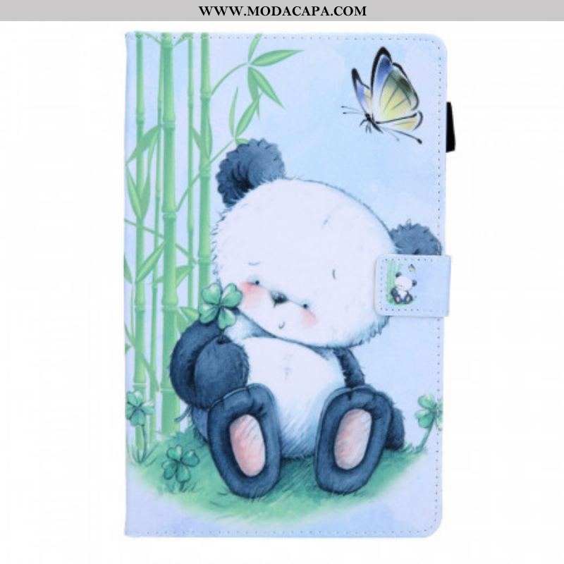 Capa De Couro Para Samsung Galaxy Tab A8 (2021) Panda Na Natureza