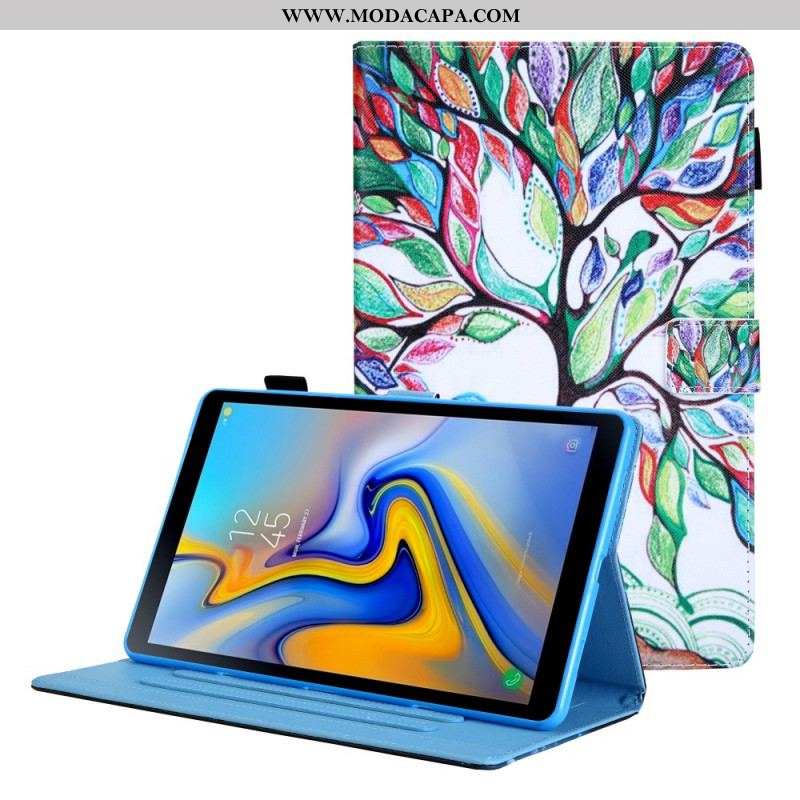 Capa Folio Para Samsung Galaxy Tab A8 (2021) Árvore Multicolorida