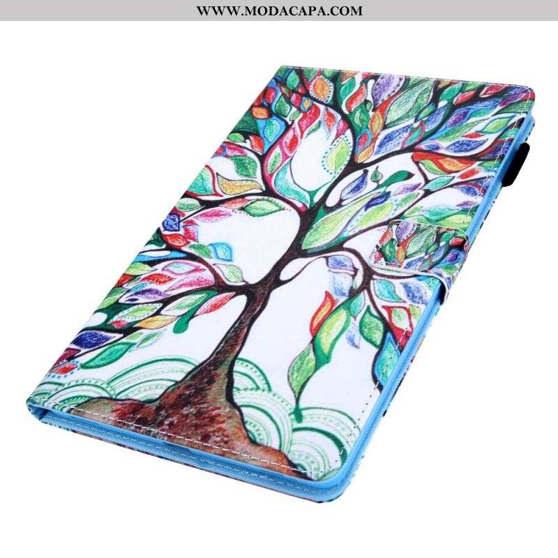 Capa Folio Para Samsung Galaxy Tab A8 (2021) Árvore Multicolorida