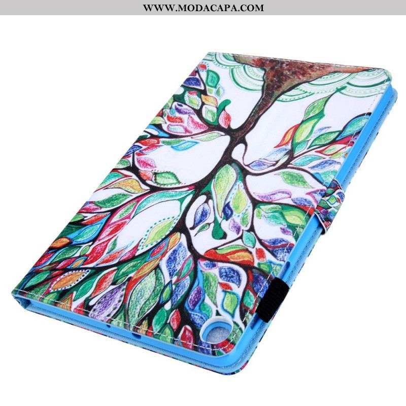 Capa Folio Para Samsung Galaxy Tab A8 (2021) Árvore Multicolorida