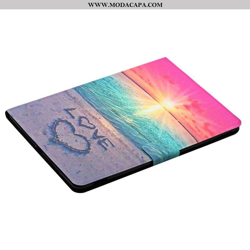 Capa De Couro Para Samsung Galaxy Tab A8 (2021) Amor Ao Pôr Do Sol