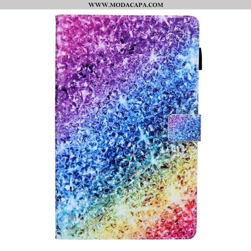 Capa Flip Para Samsung Galaxy Tab A8 (2021) Lantejoulas Brilhantes