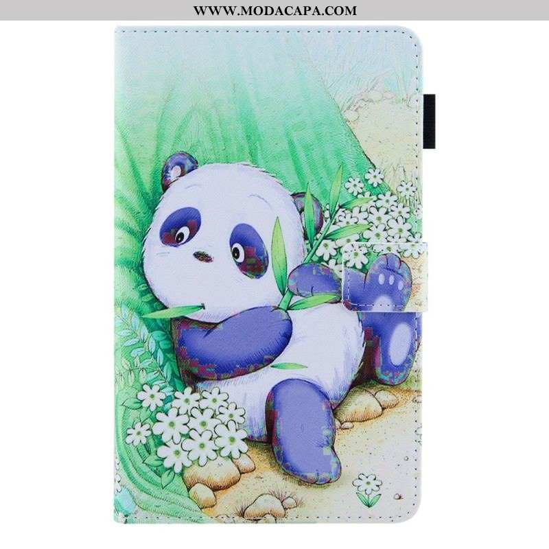 Capa Folio Para Samsung Galaxy Tab A8 (2021) Panda Fofo