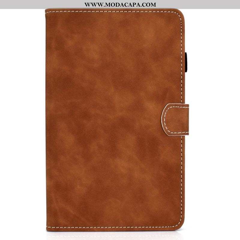 Capa Flip Para Samsung Galaxy Tab A8 (2021) Efeito Couro Design Vintage