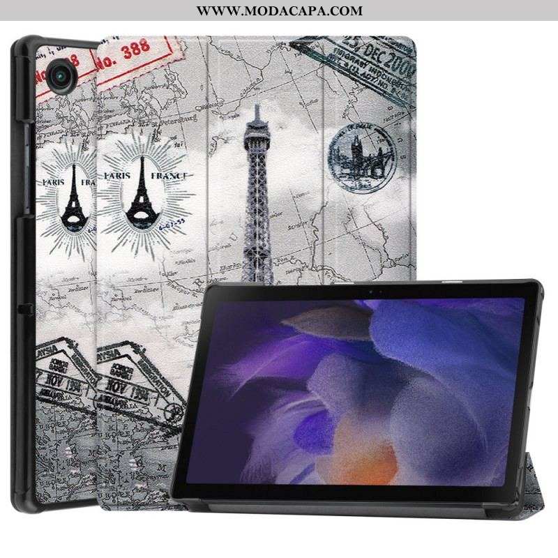 Capa De Celular Para Samsung Galaxy Tab A8 (2021) Torre Eiffel Retrô Reforçada