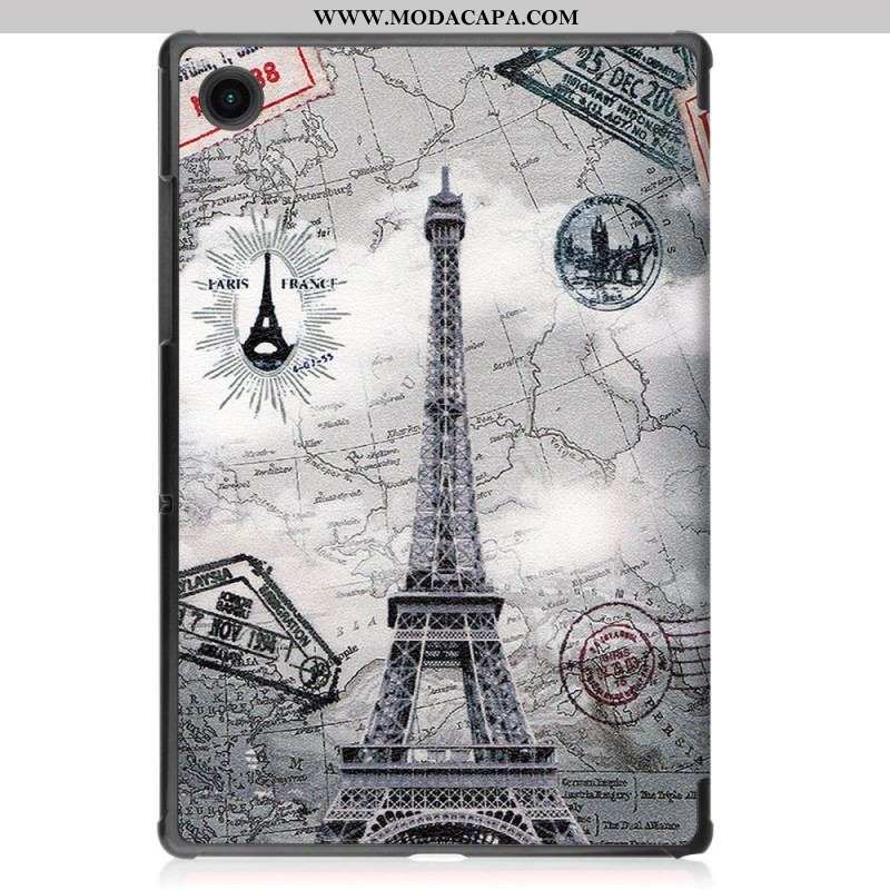 Capa De Celular Para Samsung Galaxy Tab A8 (2021) Torre Eiffel Retrô Reforçada