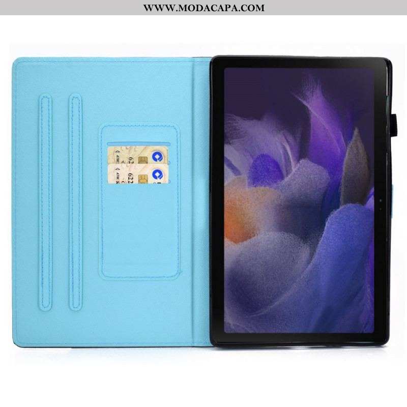 Capa Flip Para Samsung Galaxy Tab A8 (2021) Elefante Aquarela