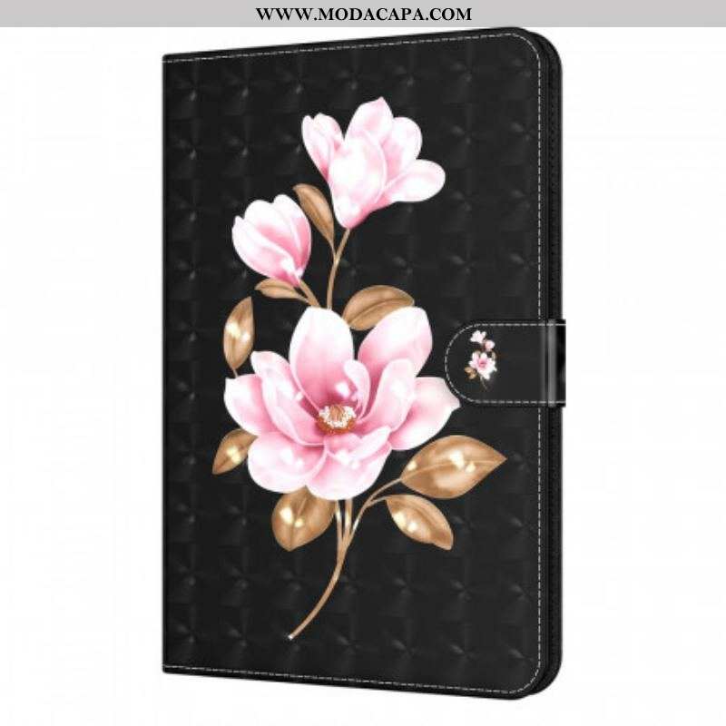 Capa Folio Para Samsung Galaxy Tab A8 (2021) Flores De Árvores De Imitação De Couro