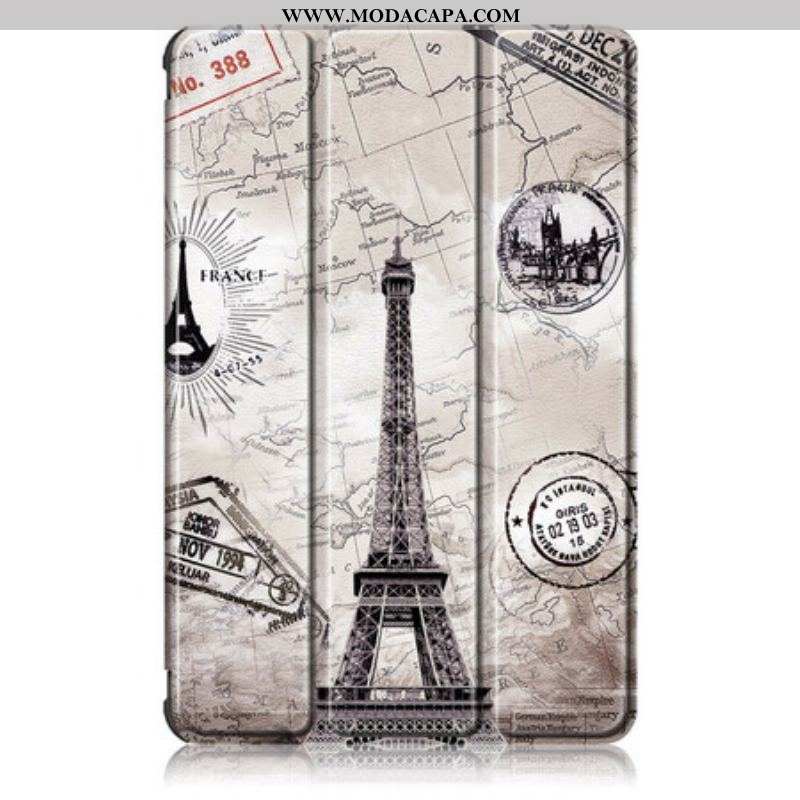 Capa De Celular Para Samsung Galaxy Tab S7 FE Torre Eiffel Reforçada