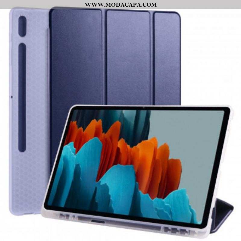 Capa De Celular Para Samsung Galaxy Tab S8 Plus / Tab S7 Plus Silicone E Couro Sintético