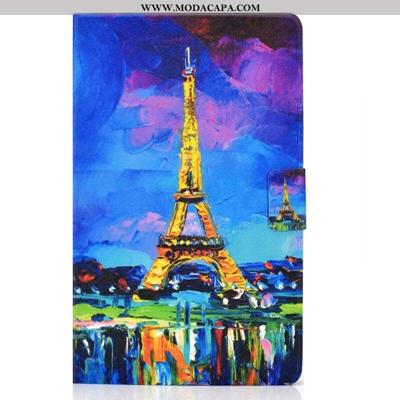 Capa Flip Para Samsung Galaxy Tab S8 / Tab S7 Torre Eiffel