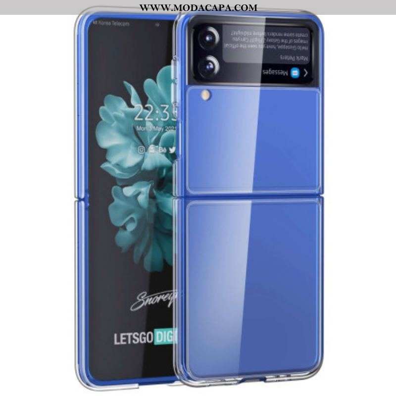 Capa Para Samsung Galaxy Z Flip 4 De Couro Cristal