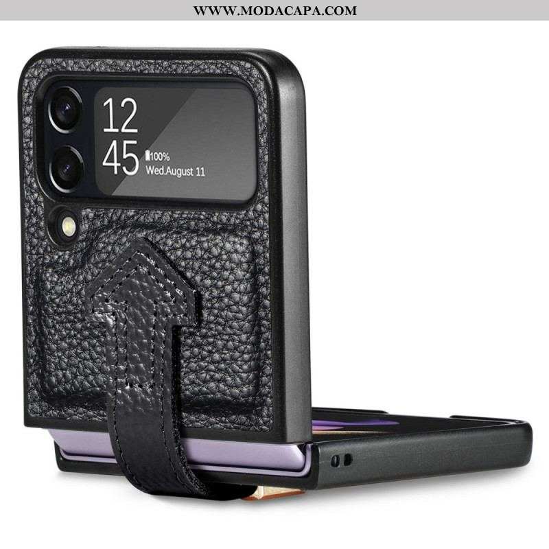 Capa Para Samsung Galaxy Z Flip 4 De Couro Couro E Amuletos