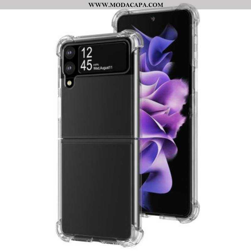 Capa Para Samsung Galaxy Z Flip 4 De Couro Cantos Reforçados Sem Costura