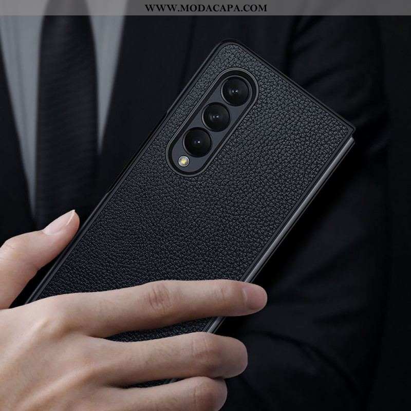 Capa Para Samsung Galaxy Z Fold 3 5G Couro Lichia Estilo Sulada