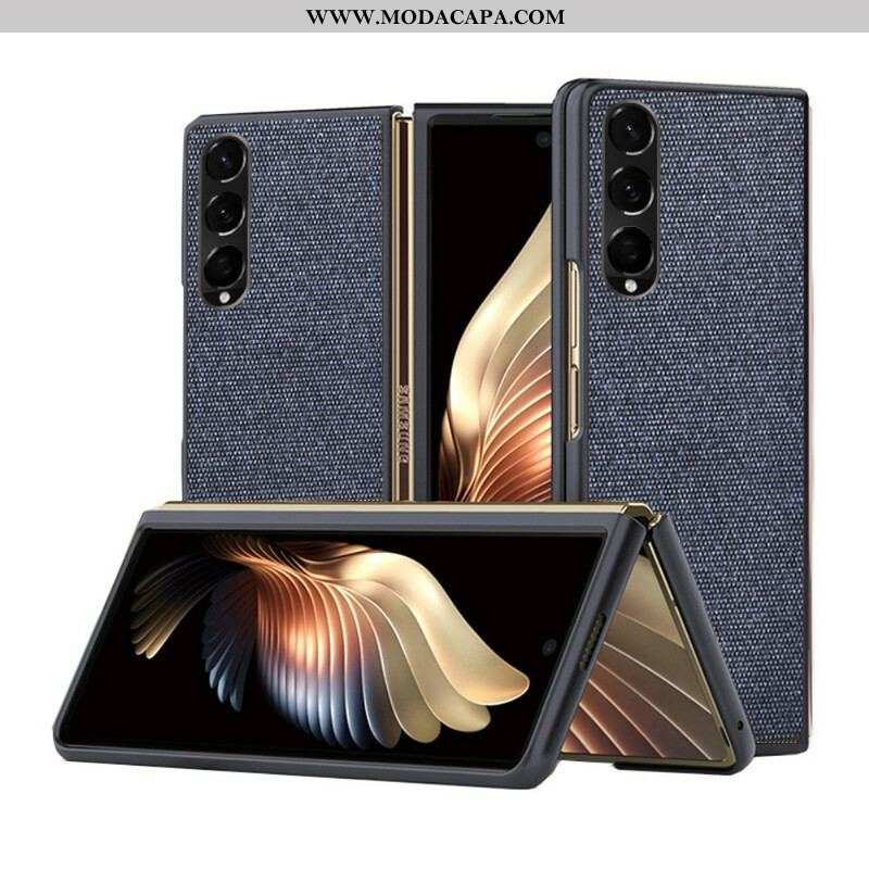 Capa Para Samsung Galaxy Z Fold 3 5G Efeito Couro Texturizado