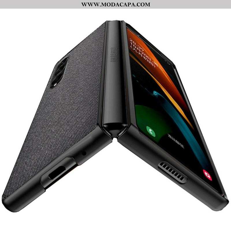 Capa Para Samsung Galaxy Z Fold 3 5G Efeito Couro Texturizado
