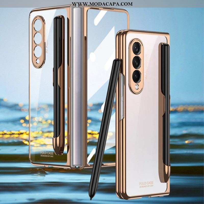 Capa Para Samsung Galaxy Z Fold 3 5G Transparente Com Gkk Stylus Holder