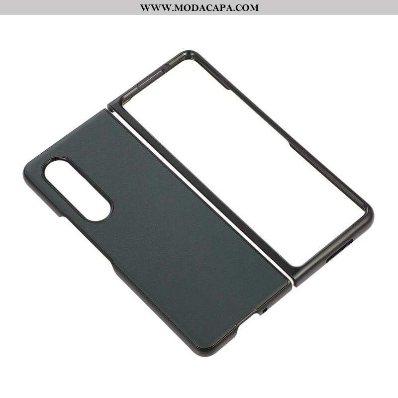 Capa Para Samsung Galaxy Z Fold 3 5G Design De Couro Genuíno