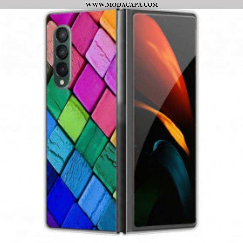 Capa Para Samsung Galaxy Z Fold 3 5G Cubos Coloridos