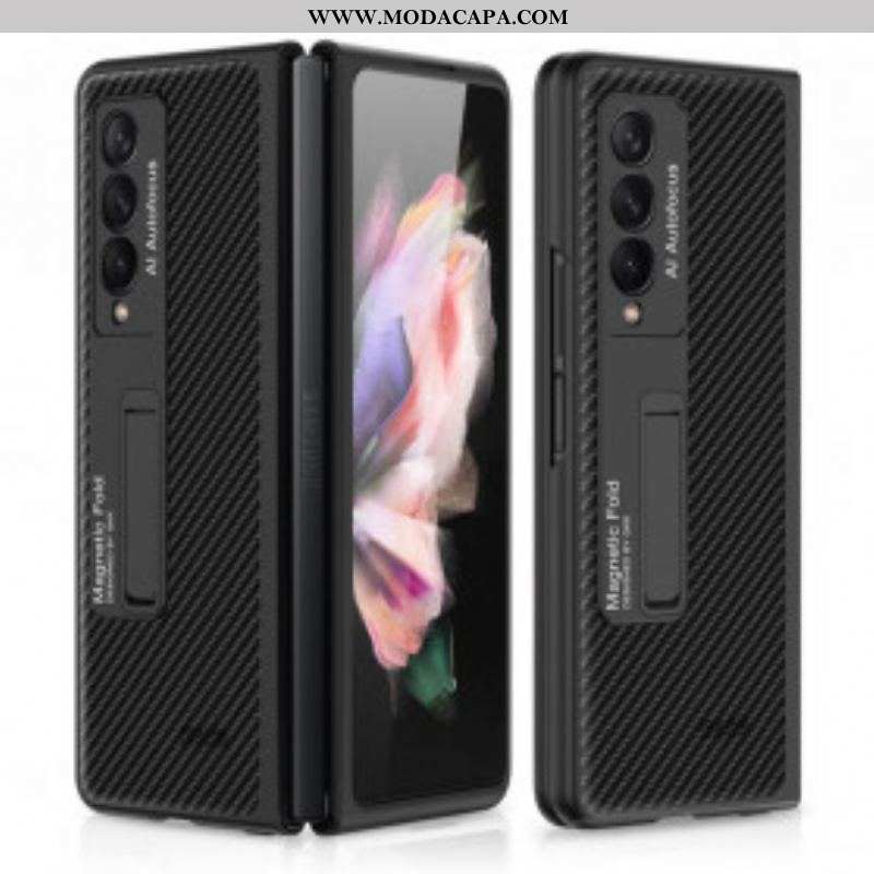 Capa Para Samsung Galaxy Z Fold 3 5G Suporte De Fibra De Carbono Gkk