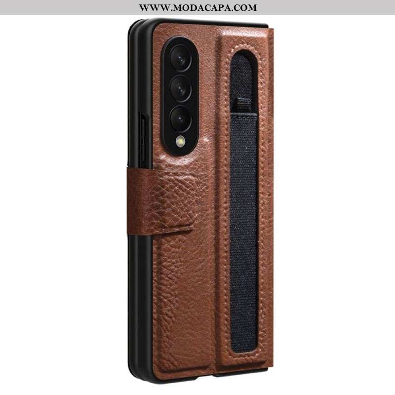 Capa De Couro Para Samsung Galaxy Z Fold 3 5G Couro Sintético Nillkin