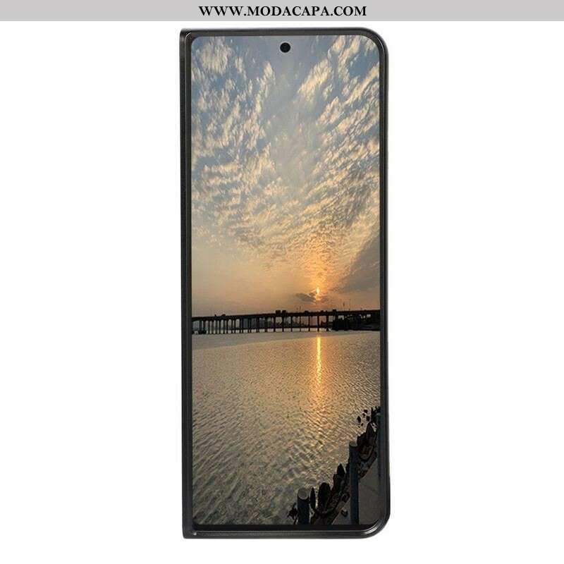 Capa Para Samsung Galaxy Z Fold 3 5G Couro Falso Premium