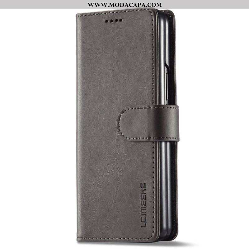 Capa Flip Para Samsung Galaxy Z Fold 3 5G Lc.imeeke Efeito Couro