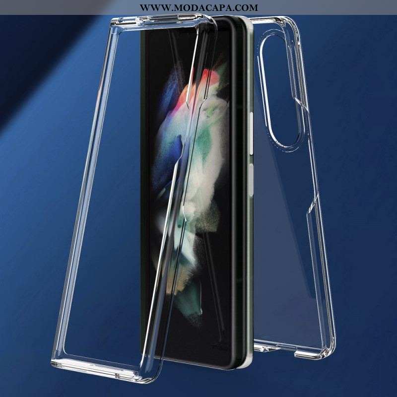 Capa Para Samsung Galaxy Z Fold 3 5G Bordas Coloridas Transparentes