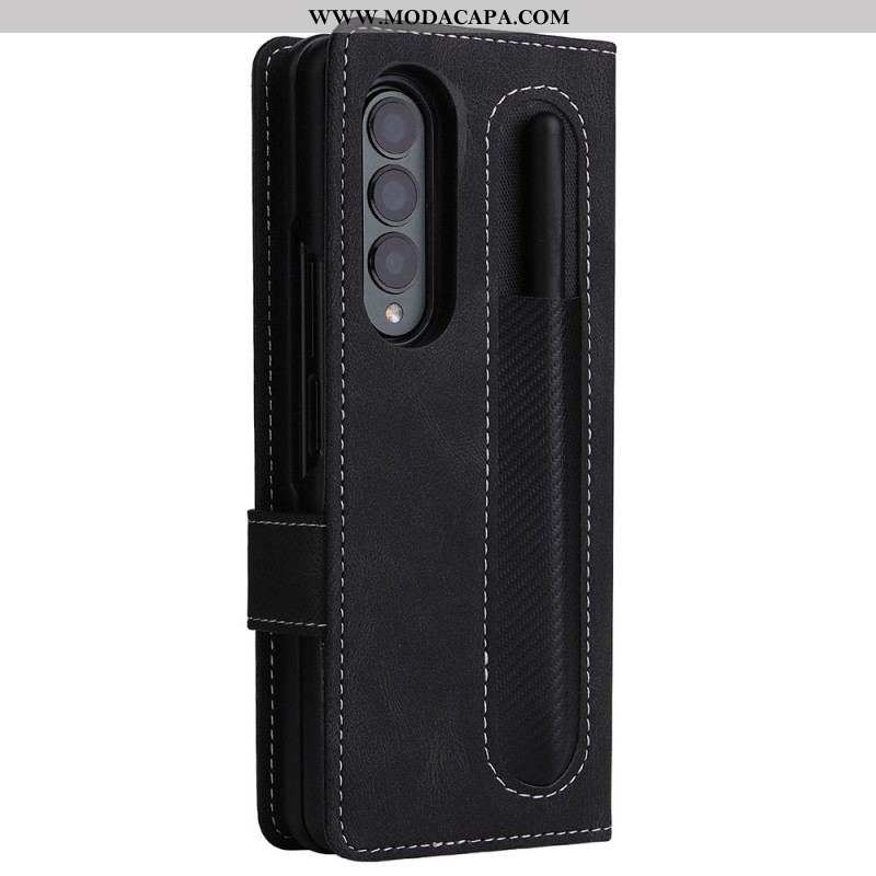 Capa Capa Flip Para Samsung Galaxy Z Fold 3 5G Vintage Destacável