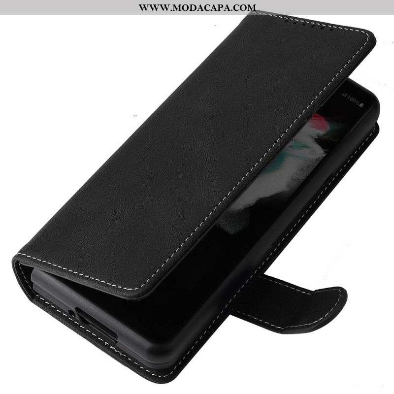 Capa Capa Flip Para Samsung Galaxy Z Fold 3 5G Vintage Destacável