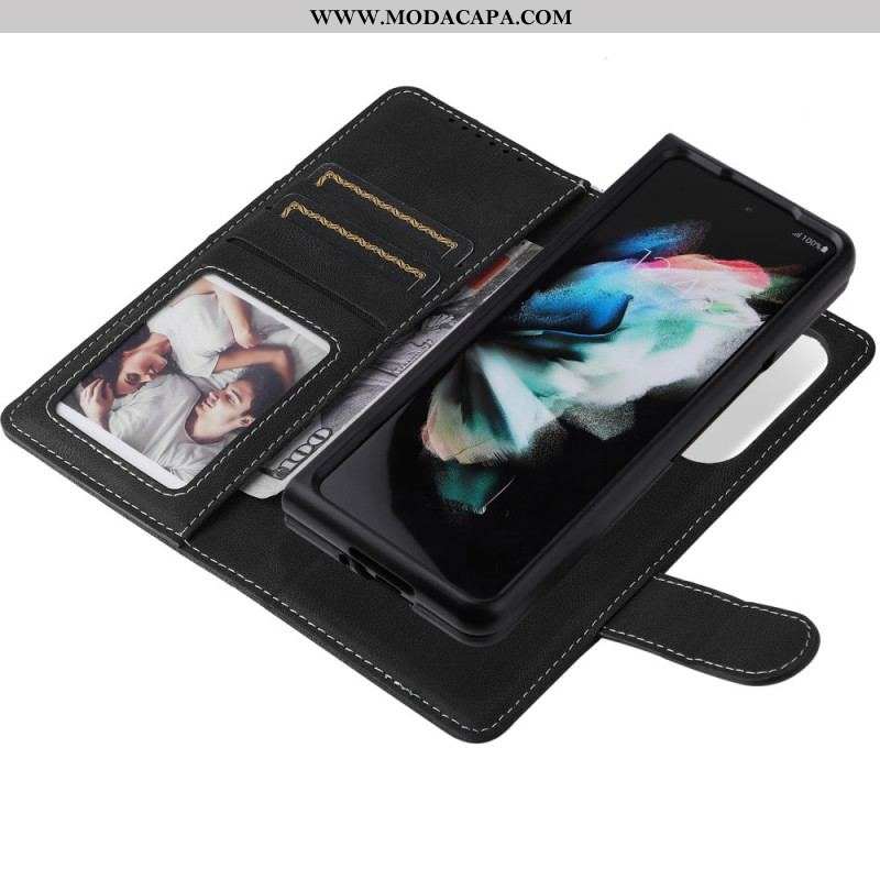 Capa Capa Flip Para Samsung Galaxy Z Fold 3 5G Vintage Destacável