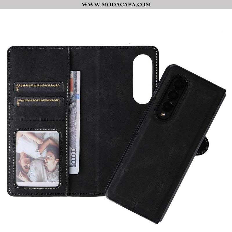 Capa Capa Flip Para Samsung Galaxy Z Fold 3 5G Vintage Destacável