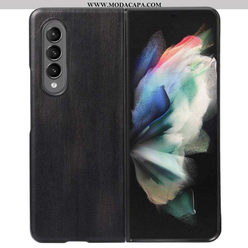 Capa Para Samsung Galaxy Z Fold 4 Couro Falso Envelhecido