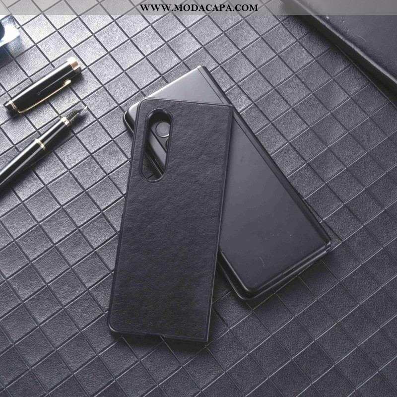 Capa Para Samsung Galaxy Z Fold 4 Textura De Couro Sintético De Nylon