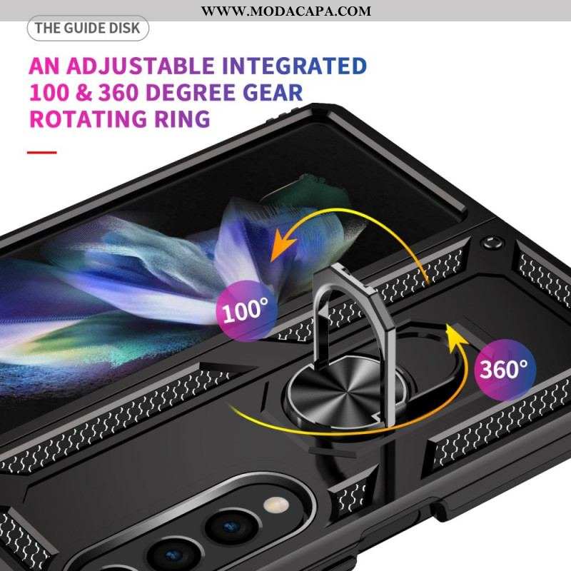 Capa Para Samsung Galaxy Z Fold 4 Grau Militar Com Anel