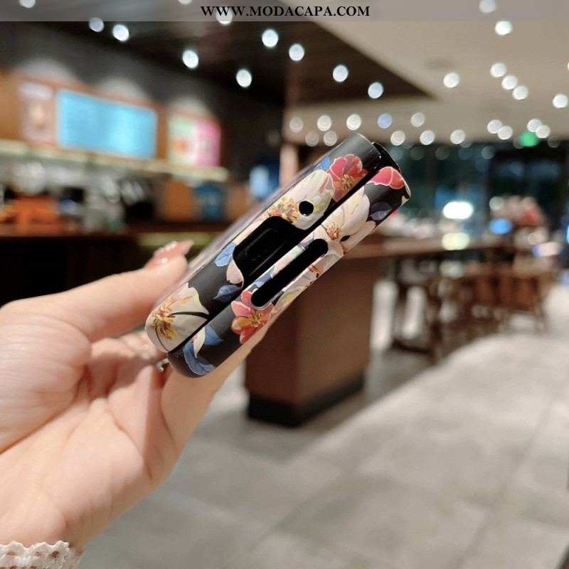 Capa Para Samsung Galaxy Z Fold 4 Papel De Parede De Flores