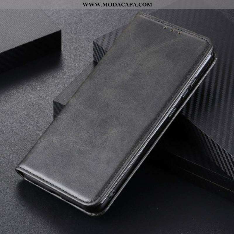 Capa De Celular Para Sony Xperia 1 III Flip Couro Rachado Elegância