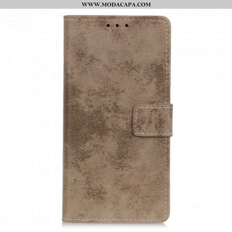 Capa Flip Para Sony Xperia 1 III Efeito Couro Vintage