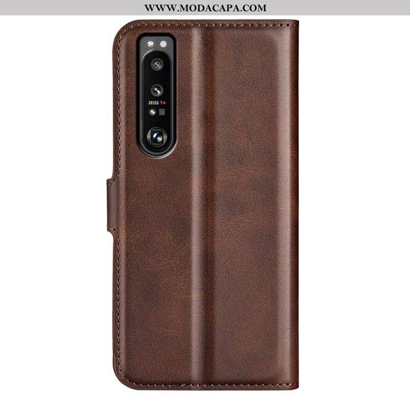 Capa De Couro Para Sony Xperia 1 IV Efeito Couro Retrô