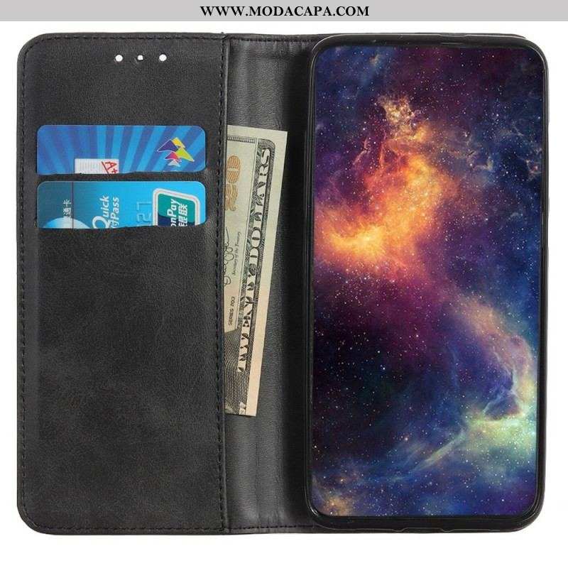 Capa Flip Para Sony Xperia 1 IV Couro Rachado