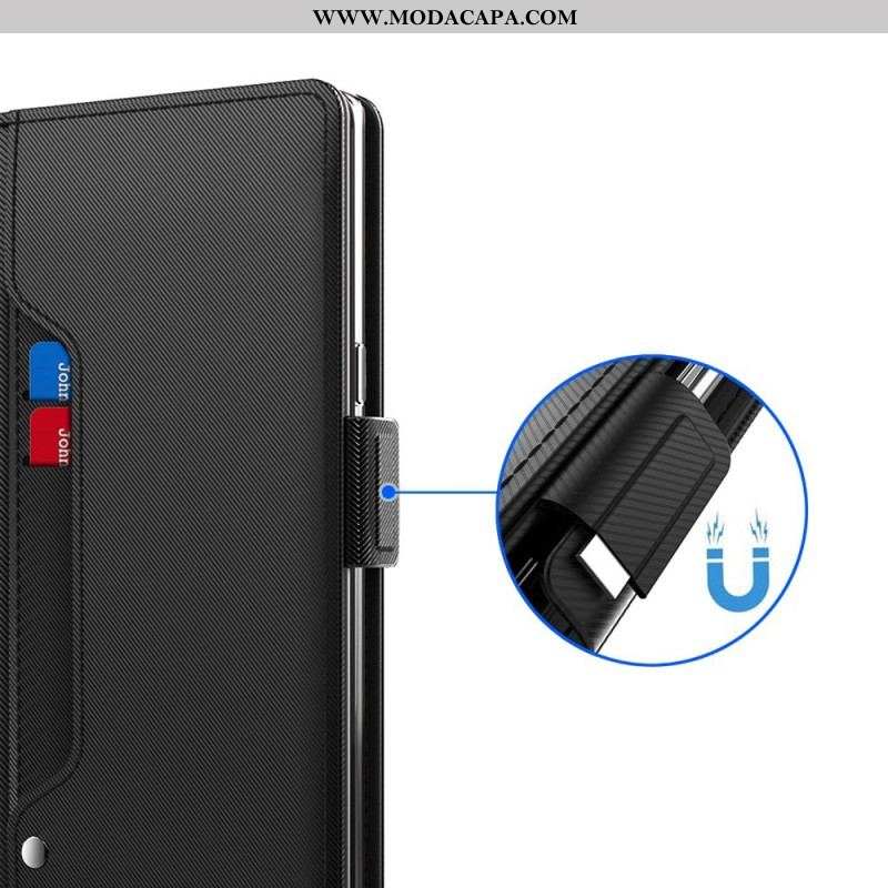 Capa Flip Para Sony Xperia 1 IV Espelho Removível E Porta-cartões