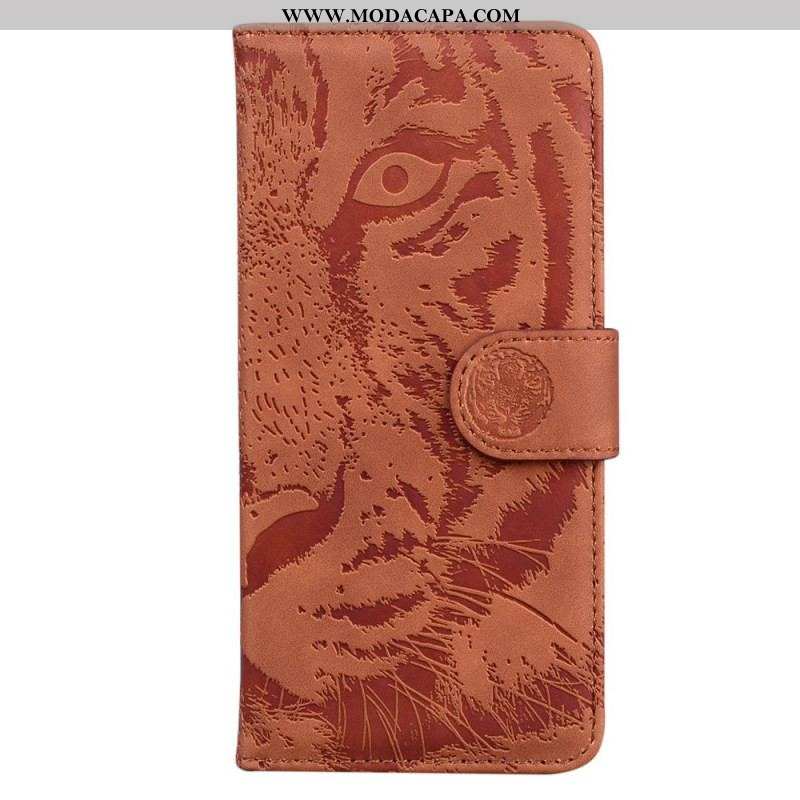 Capa Flip Para Sony Xperia 1 IV Estampa De Tigre